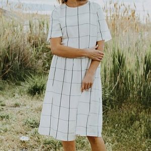 Piper & Scoot grid midi dress